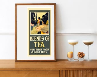 Reprint of a Vintage 1930s Tea Advertising Poster