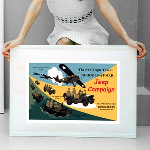 Reprint of a US WW2 Jeep Campaign Poster