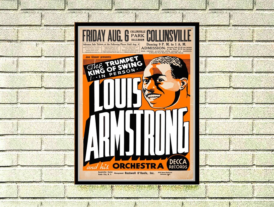 Reprint of a Louis Armstrong Music Concert Poster | Etsy