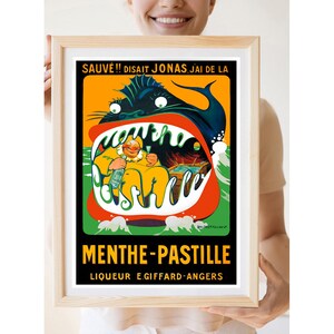 Reprint eines Vintage Europäischen Werbeplakats - Menthe Pastille