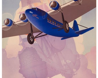 ヴィンテージ航空ポスター Amazon.co.jp: ニューヨーク - タイムズスクエア - TWA
