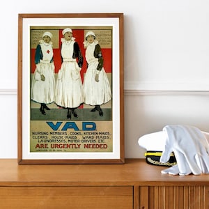 Reprint of a WW1 Vintage VAD Nursing Recruiting Poster