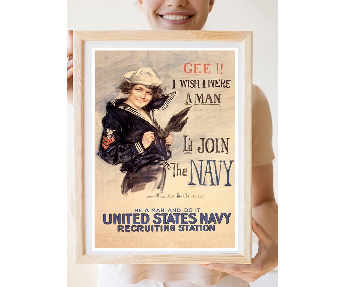 第一次世界大戦のアメリカ海軍募集ポスターの復刻版 - ああ、男だっ 
