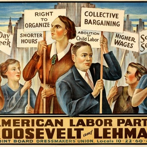 American Labor Party Roosevelt/lehman Election Poster Reprint - Etsy