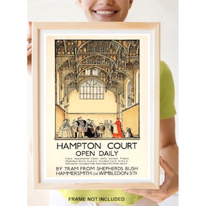 Reprint of a Vintage 1930s Travel Poster to Hampton Court, London
