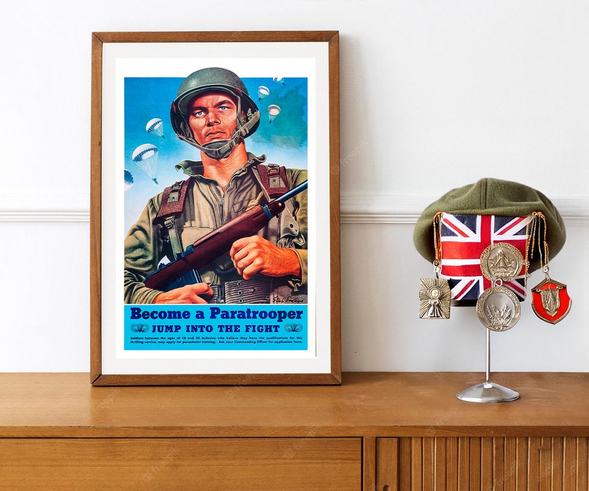 第二次世界大戦時のアメリカ陸軍募集ポスターの復刻版 - 空挺部隊