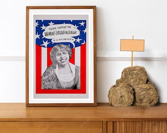 Reprint of a Political Election Poster - 1970s Women's lib kick your teeth in!