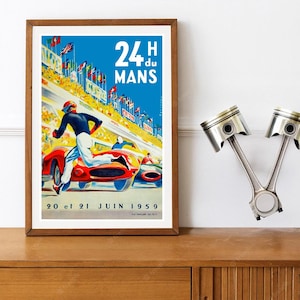 Reprint eines Le Mans Motor Racing Posters von 1959