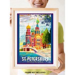 Reprint of a Vintage Travel Poster to St. Petersburg, Russia