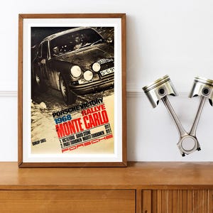 Reprint of a Vintage 1968 Monte Carlo Rally Poster