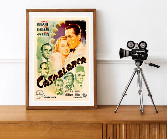 Reprint of the Vintage 1946 Movie Poster - Casablanca - Etsy