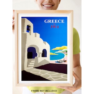 Reprint of the Vintage Travel Poster to Greece by TWA
