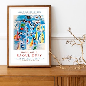 Herdruk van een vintage Franse tentoonstellingsposter uit 1953 voor werken van Dufy