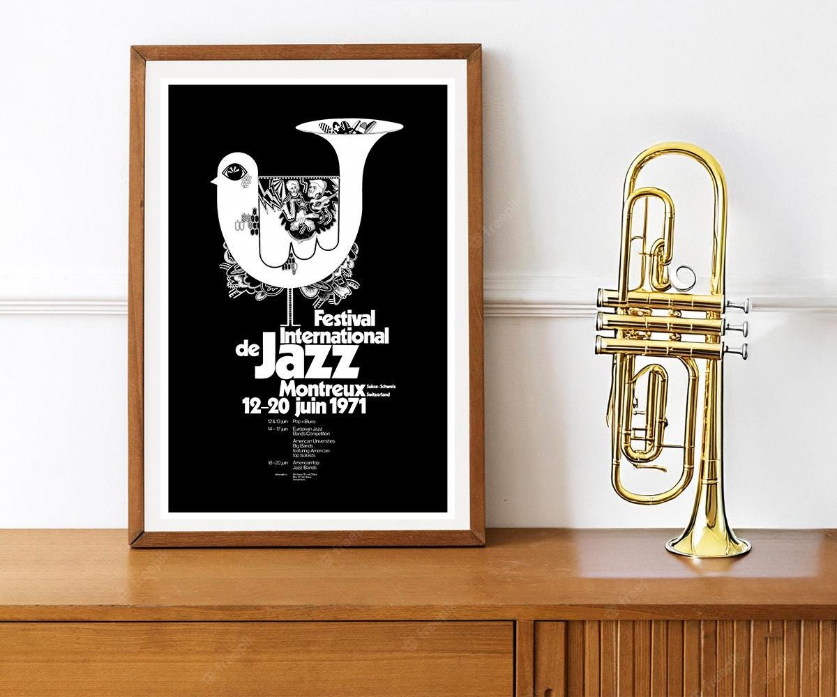 Reprint of the Vintage 1971 Montreaux Jazz Festival Poster - Etsy
