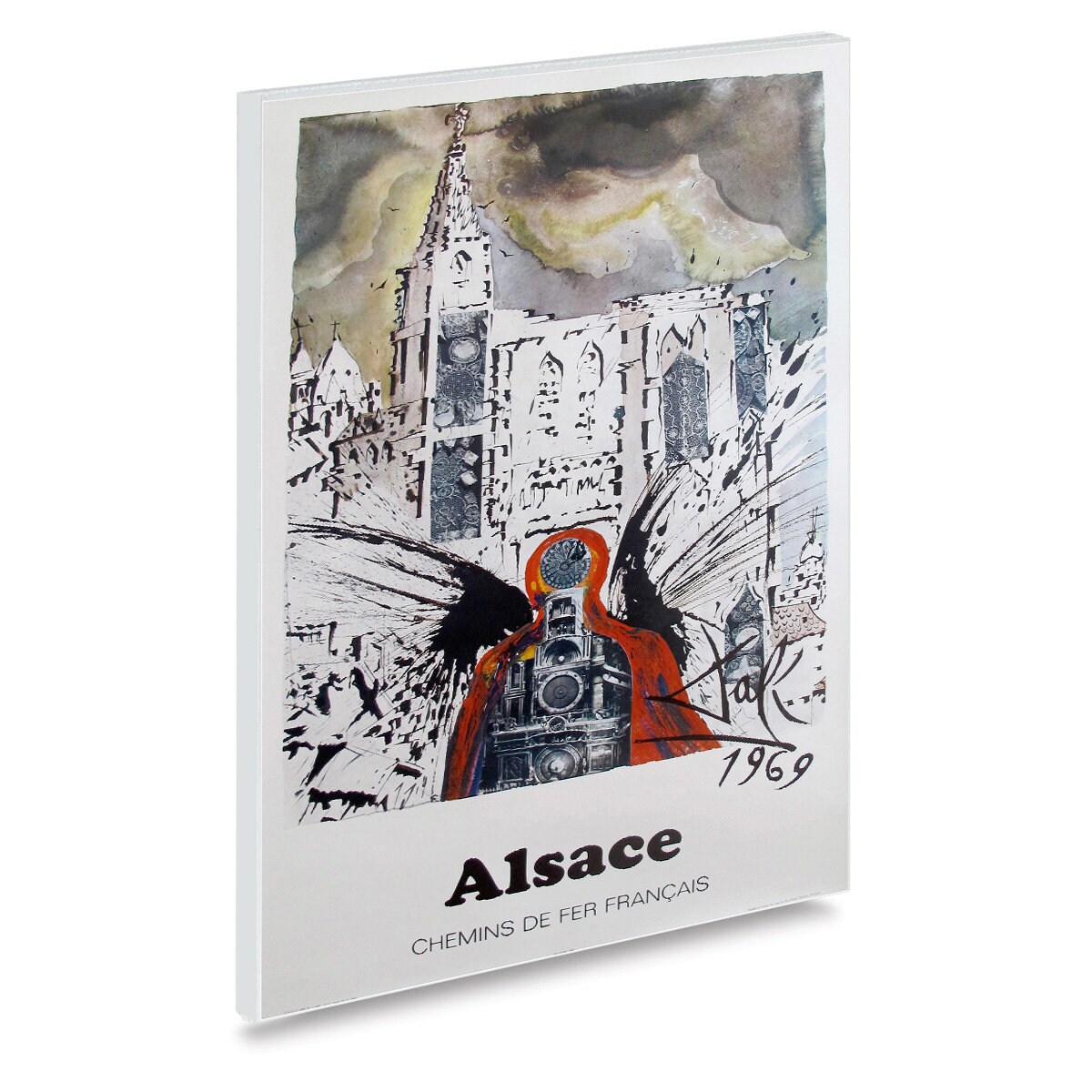 Vintage 1969 French Dali Travel Poster to Alsace - Etsy 日本