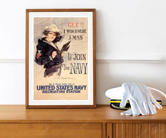 第一次世界大戦のアメリカ海軍募集ポスターの復刻版 - ああ、男だっ