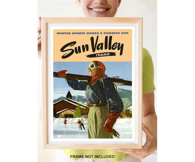 Reprint of a Vintage Travel Poster to Sun valley idaho image 1