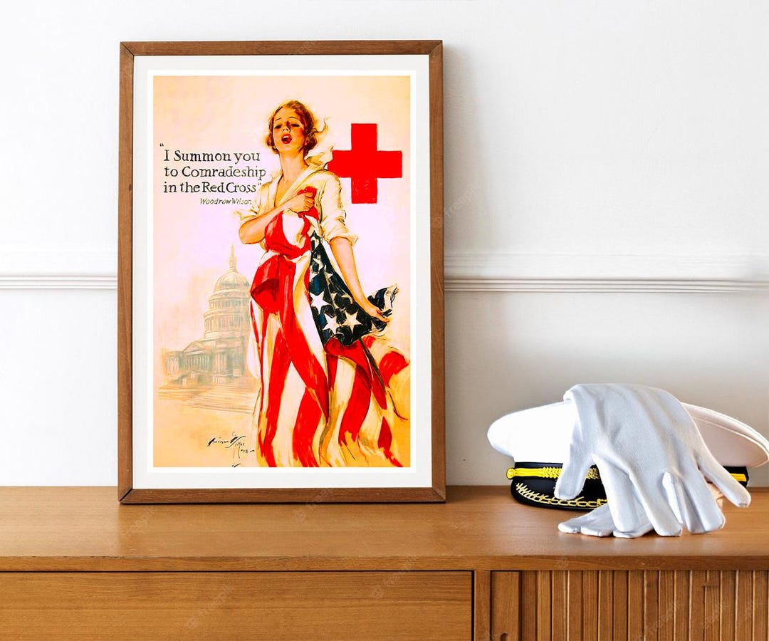 第一次世界大戦の赤十字の女性募集ポスターの復刻版 - Etsy 日本