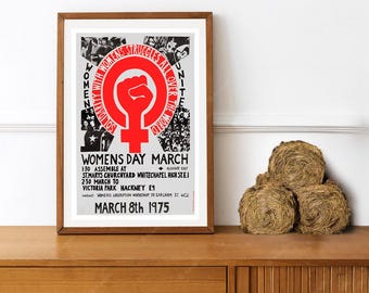 Reprint of a Political Election/Rally Poster - Womens Day March 1975