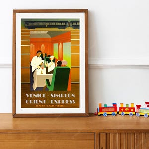 Vintage 1930s Art Deco Orient Express Railway Poster Reprint