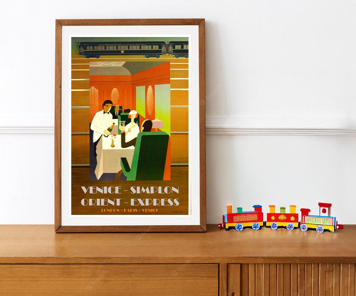 1930年代のアールデコ調のヴィンテージ オリエント急行鉄道