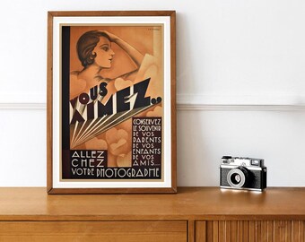 Reprint of an Art Deco French Photographer Advertising Poster