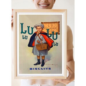 Reimpresión de un póster publicitario vintage de galleta francesa (galleta) - LULU