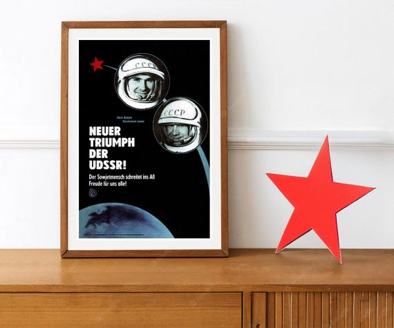 Reprint of a 1960s East German Russian Space Propaganda Poster - Etsy