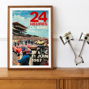 Reprint of a Vintage 1967 Le Mans Motor Racing Poster