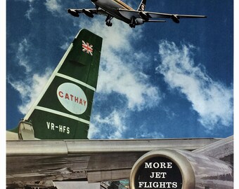 Reprint of a Vintage Airline Travel Poster - Cathay Pacific - Etsy