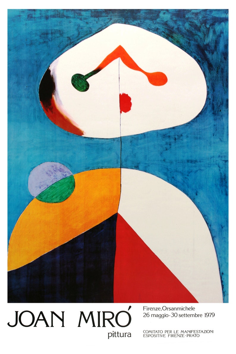 Reprint of a Vintage French exhibition Poster for works by Joan Miro image 3