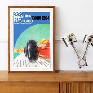 Reprint of a Vintage 1964 Monaco Grand Prix Motor Racing Poster