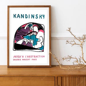 Herdruk van een 19 vintage Franse tentoonstellingsposter voor werken van Kandinsky