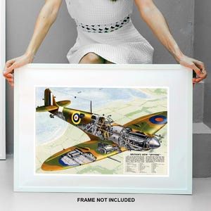 Reprint of the WW2 Poster &quot;RAF Spitfire Mk V Cut-Out&quot;