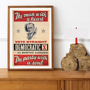 Reprint of a pre-ww2 Vote for Roosevelt Poster