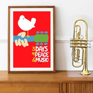 Reprint of the 1969 Woodstock Festival Poster