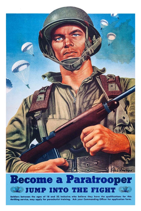 Reprint of a WWII US Army Recruitment Poster - Paratroopers - Etsy