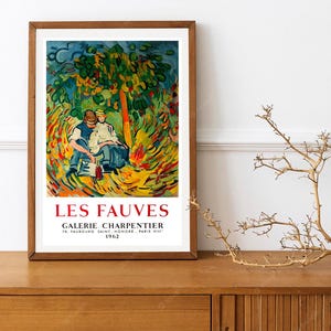 Herdruk van een vintage Franse tentoonstellingsposter uit 1962 voor werken van Les Fauves