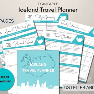 Pianificatore di viaggio completo per l'Islanda / Download digitale istantaneo stampabile / Lettera USA + A4 / 23 pagine