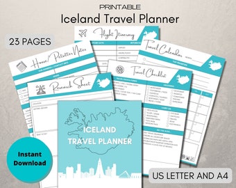 Complete Iceland Travel Planner / Printable Instant Digital Download / US Letter + A4 / 23 Pages