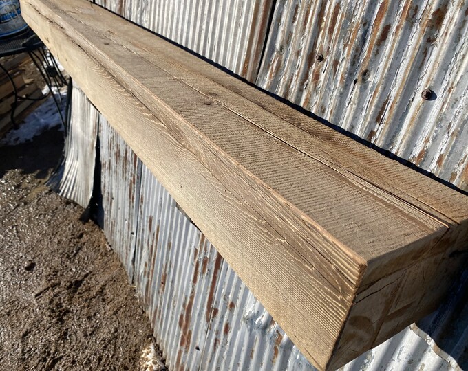 Distressed Fireplace Mantel Beam #4987, Rustic Barnwood, Hewn, Resawn ...