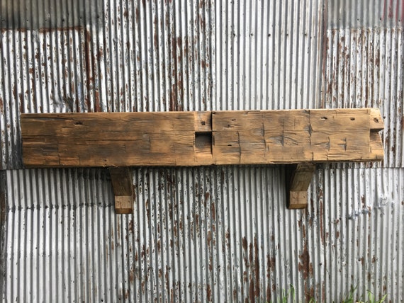 Beam 5009 Antique Barn Wood Mantel Hand Hewn Heavy Free Etsy