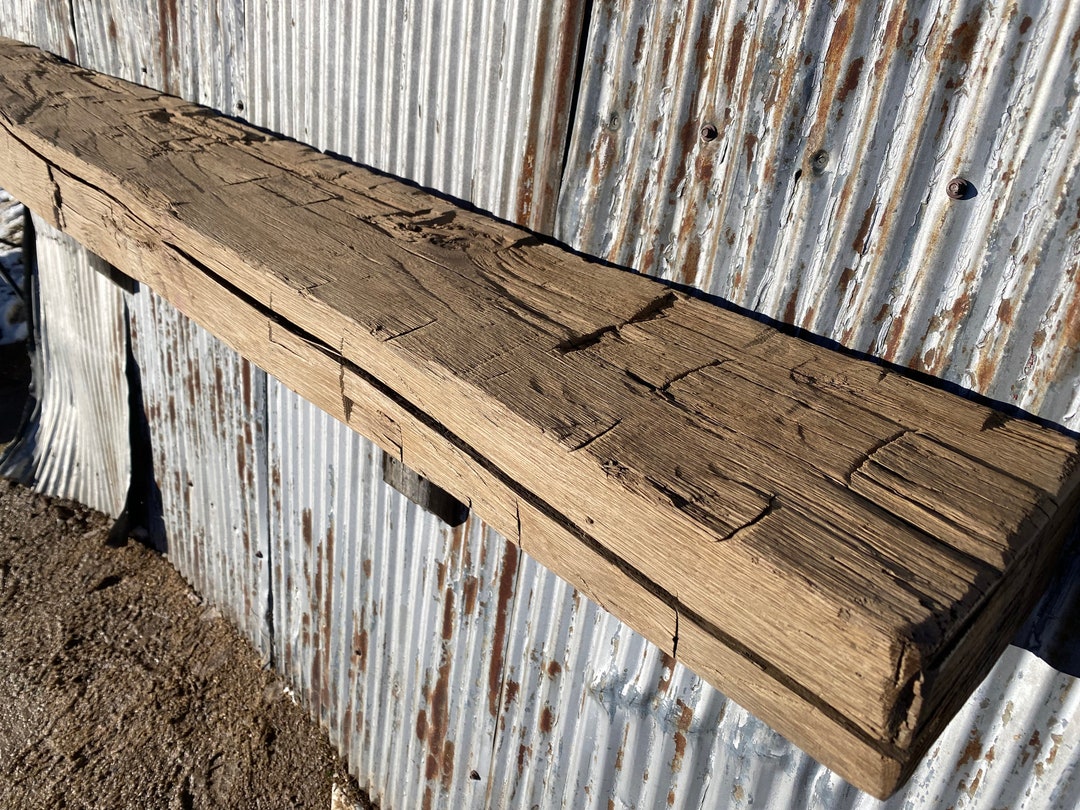 Beam #4985, Rustic Beam Mantel, Hewn, Resawn, Oak, Natural, Kiln Dried ...