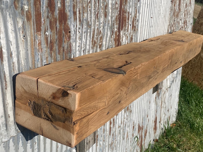 Distressed Pine Barn Wood Mantel Beam, Rustic Fireplace Shelf, #5162 - Etsy