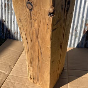 Barn Wood Timber Pedestal, Reclaimed Beam Side Table, Distressed Rustic Plant Stand, #151