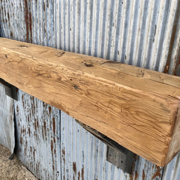 Rustic Metal Beam Wall Decor Reference: Beam Mantel