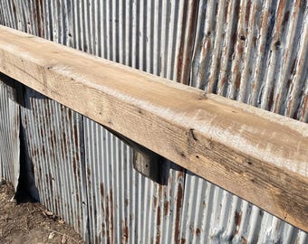 Distressed Oak Fireplace Mantel, Rustic Barn Wood Floating Shelf, Chunky Wall Decor, #5091
