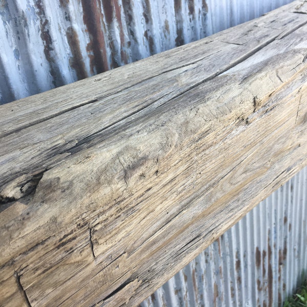 Beam #4139, Rustic Mantel, Elm, Hand Hewn, Natural