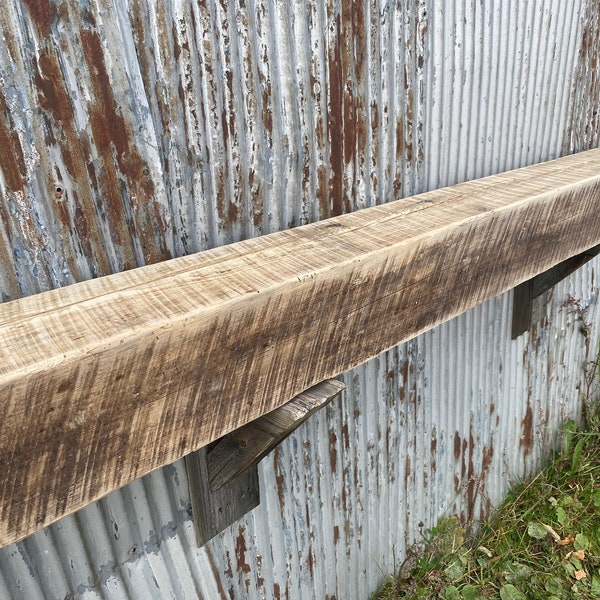 Beam #4878, Rustic Beam Mantel, Sawn, Pine, Natural, Kiln Dried