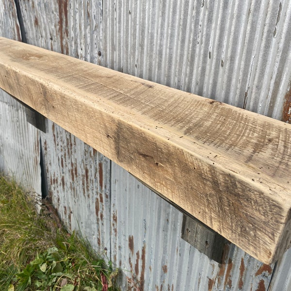 Beam #4871, Rustic Beam Mantel, Sawn, Elm, Natural, Kiln Dried